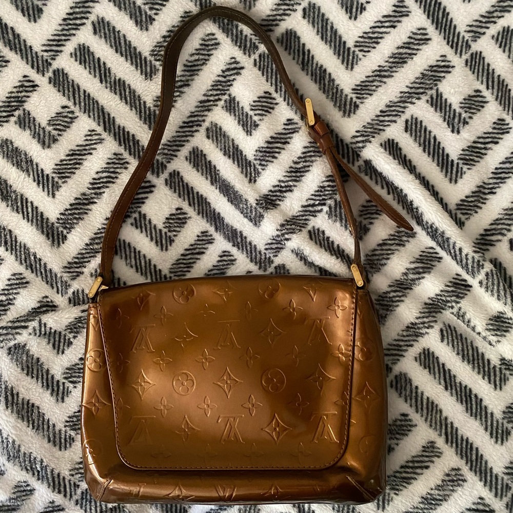 👜Louis Vuitton Vernis Brown Monogram Shoulder Bag handbag elegant Classy